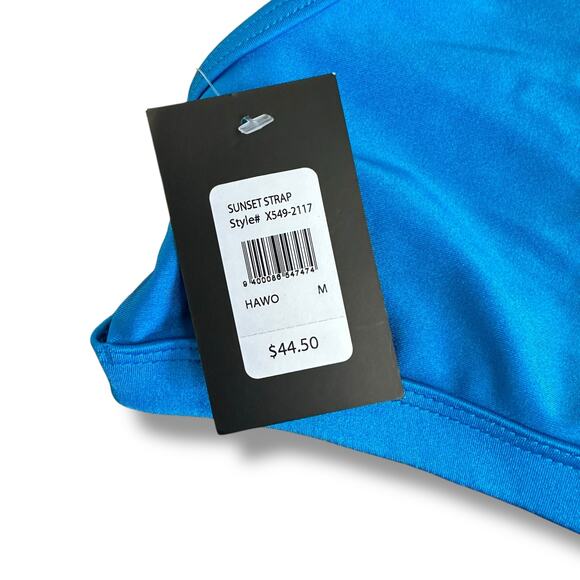 Frederick’s of Hollywood Sunset Strap Bikini Top Blue Size M NWT Made in USA - Picture 3 of 6